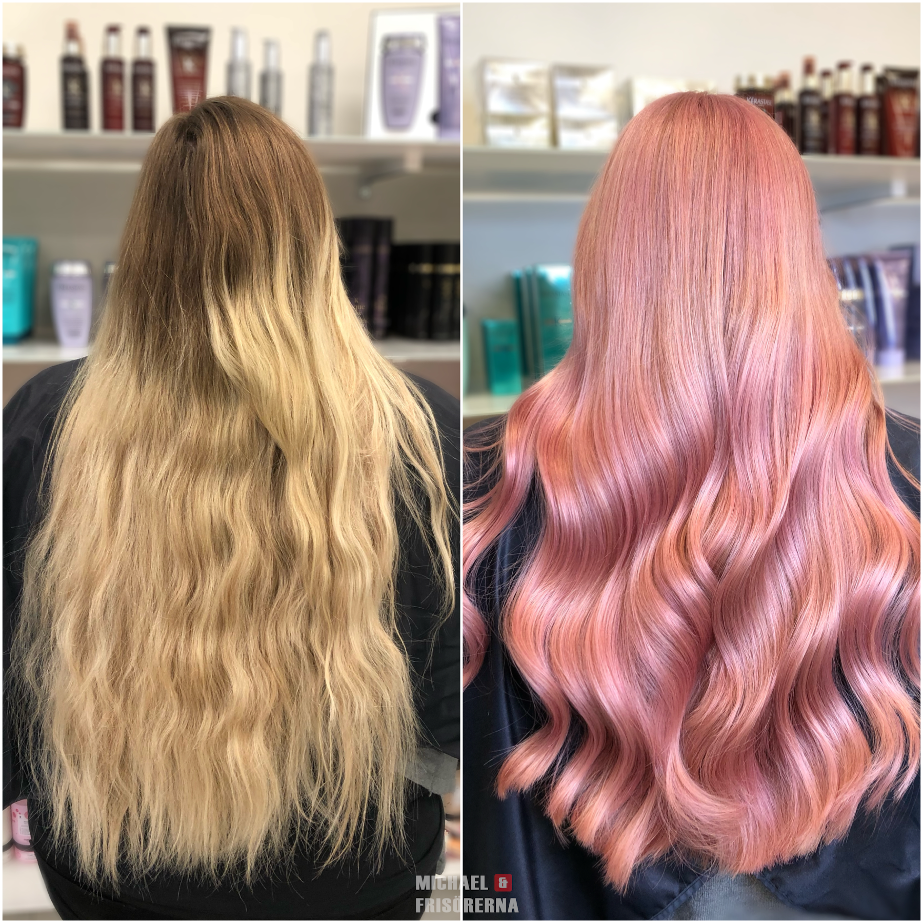 pink hair loreal olaplex