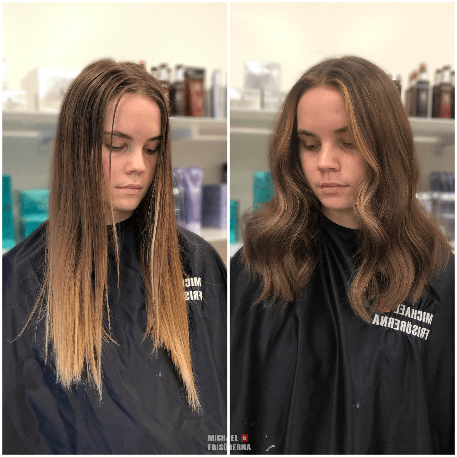 Ombre balayage brunhårfärg