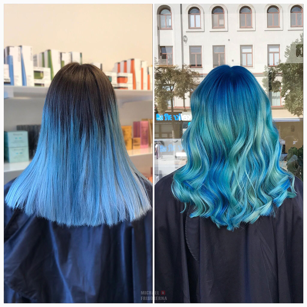 blå ombre