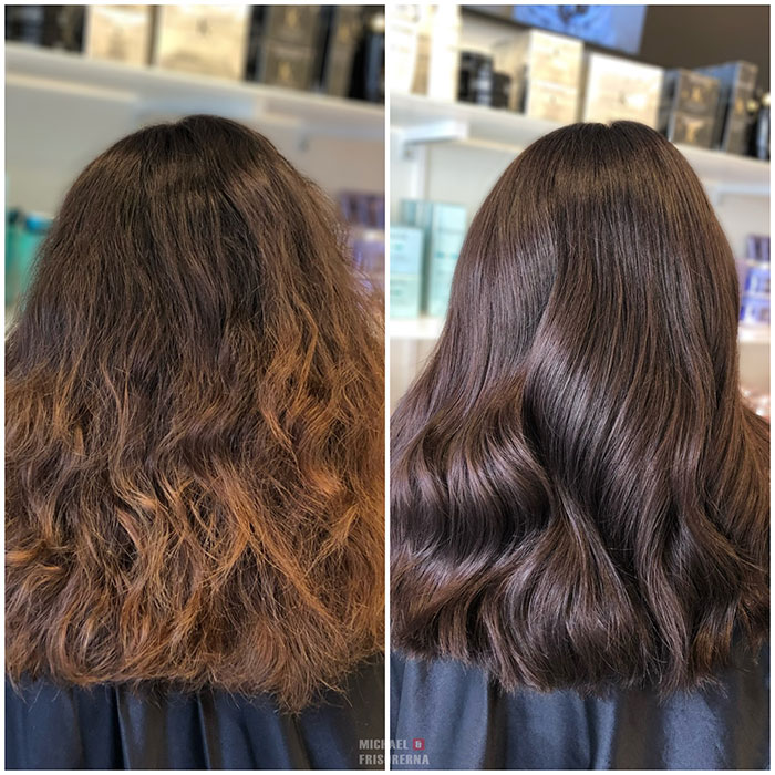 brun hårfärg ghd olaplex